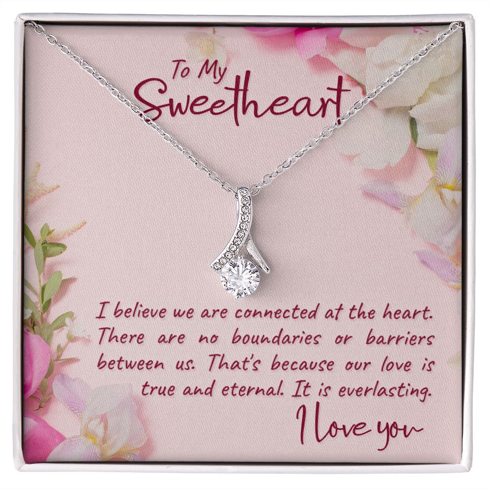 To My Girlfriend I Believe Alluring Ribbon Necklace Message Card-Express Your Love Gifts