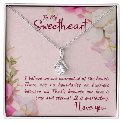 To My Girlfriend I Believe Alluring Ribbon Necklace Message Card-Express Your Love Gifts