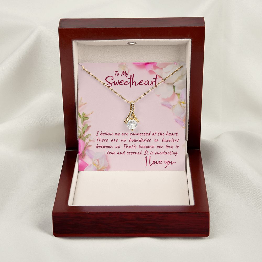 To My Girlfriend I Believe Alluring Ribbon Necklace Message Card-Express Your Love Gifts
