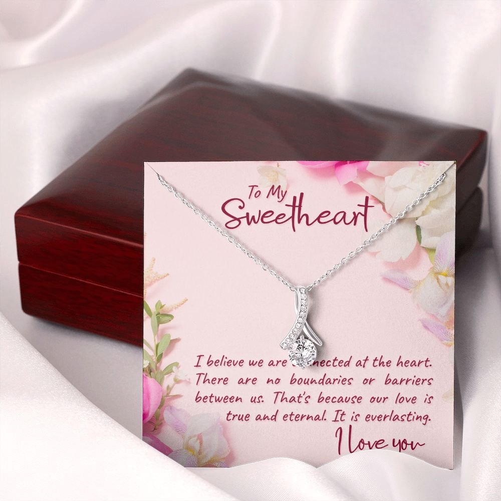 To My Girlfriend I Believe Alluring Ribbon Necklace Message Card-Express Your Love Gifts