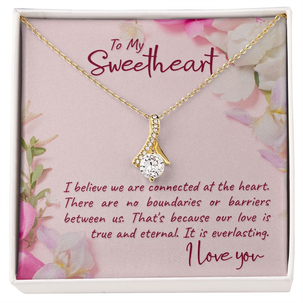 To My Girlfriend I Believe Alluring Ribbon Necklace Message Card-Express Your Love Gifts