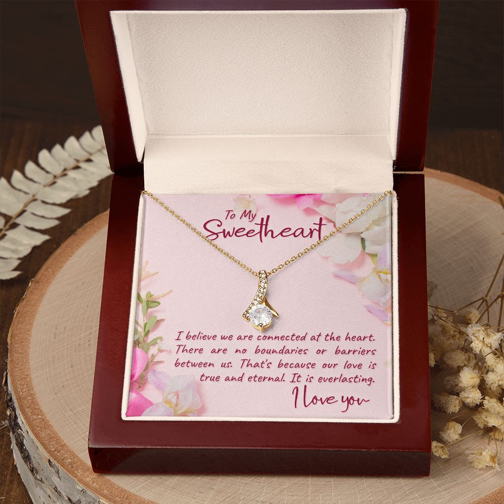 To My Girlfriend I Believe Alluring Ribbon Necklace Message Card-Express Your Love Gifts