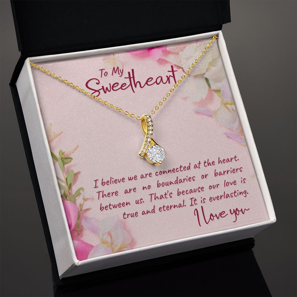 To My Girlfriend I Believe Alluring Ribbon Necklace Message Card-Express Your Love Gifts