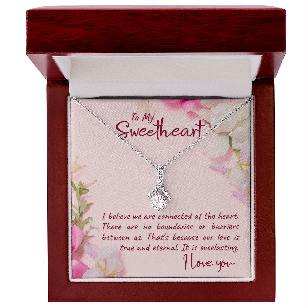 To My Girlfriend I Believe Alluring Ribbon Necklace Message Card-Express Your Love Gifts
