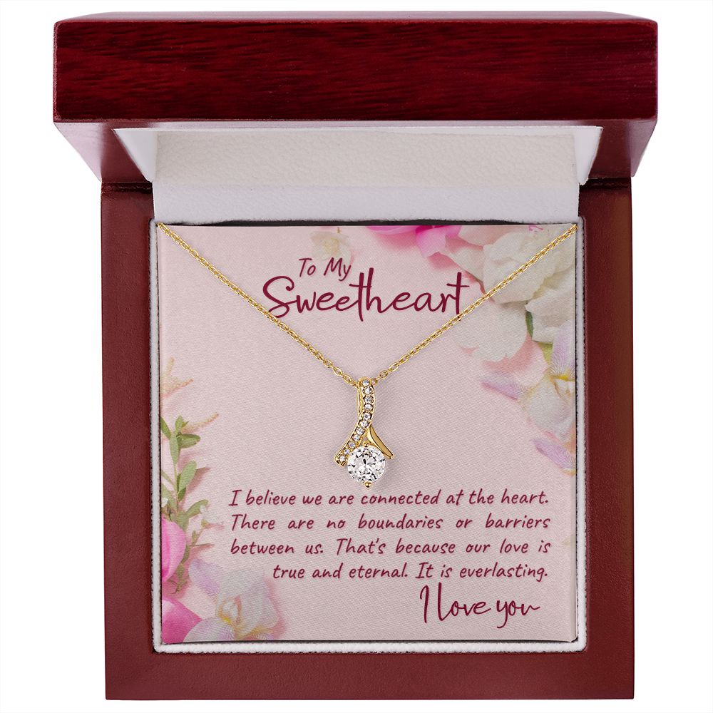 To My Girlfriend I Believe Alluring Ribbon Necklace Message Card-Express Your Love Gifts