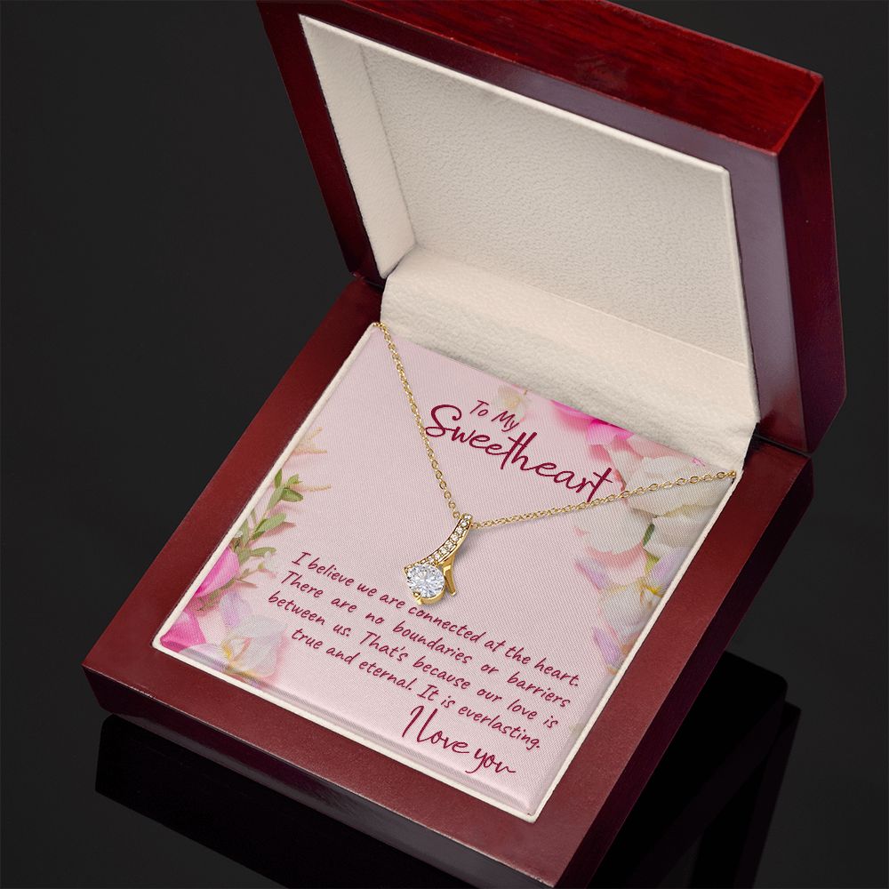 To My Girlfriend I Believe Alluring Ribbon Necklace Message Card-Express Your Love Gifts