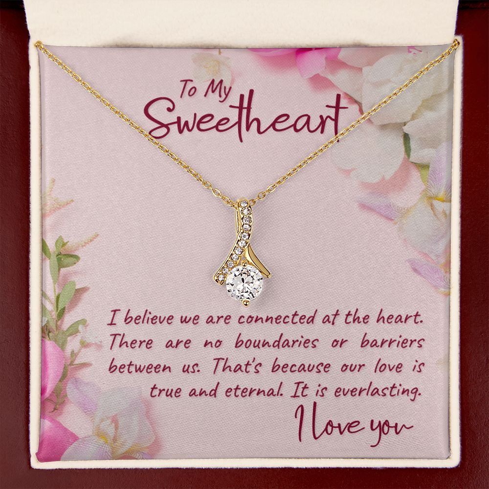 To My Girlfriend I Believe Alluring Ribbon Necklace Message Card-Express Your Love Gifts