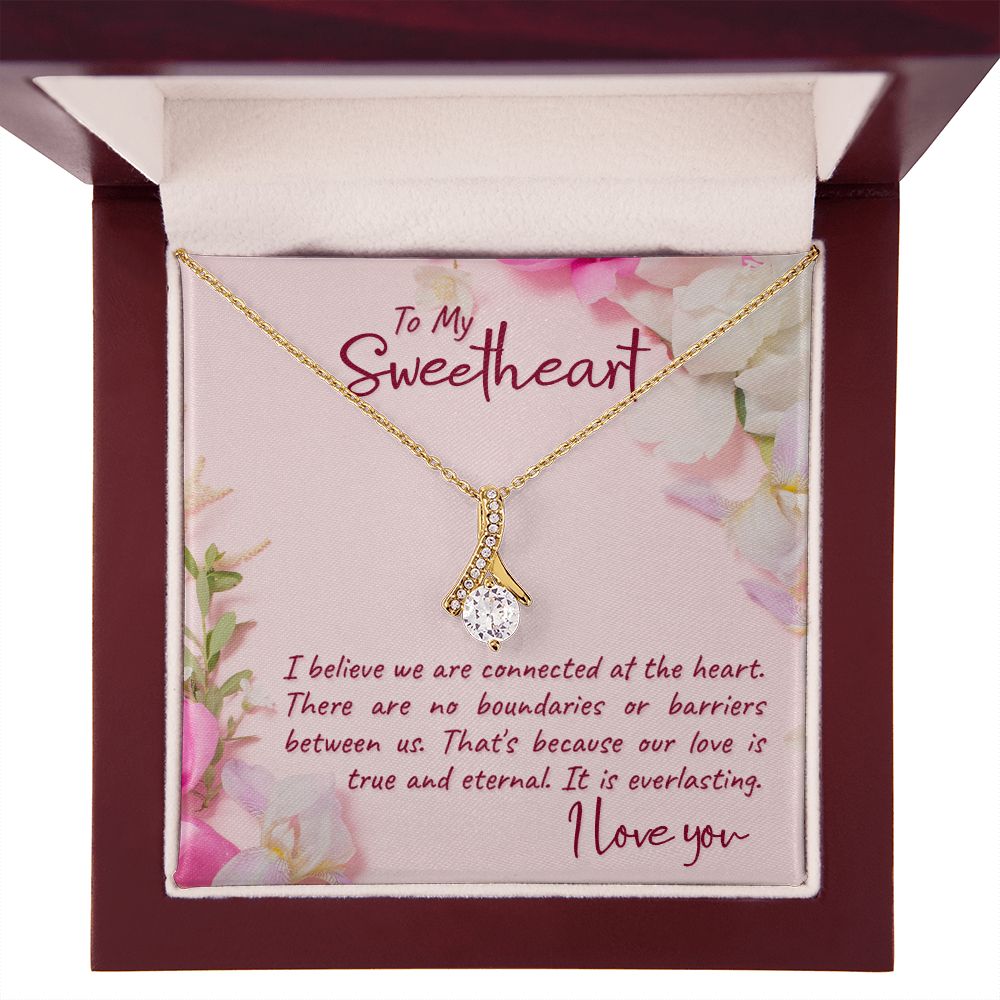 To My Girlfriend I Believe Alluring Ribbon Necklace Message Card-Express Your Love Gifts