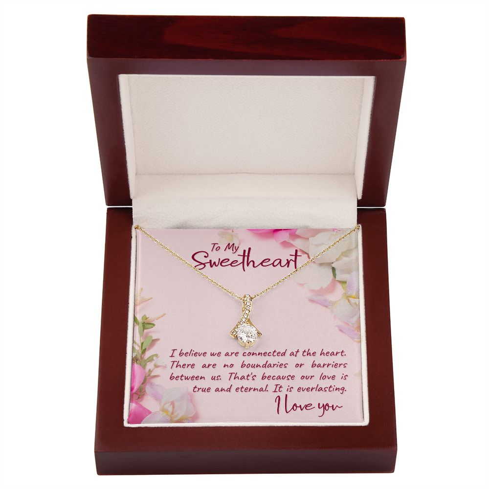 To My Girlfriend I Believe Alluring Ribbon Necklace Message Card-Express Your Love Gifts