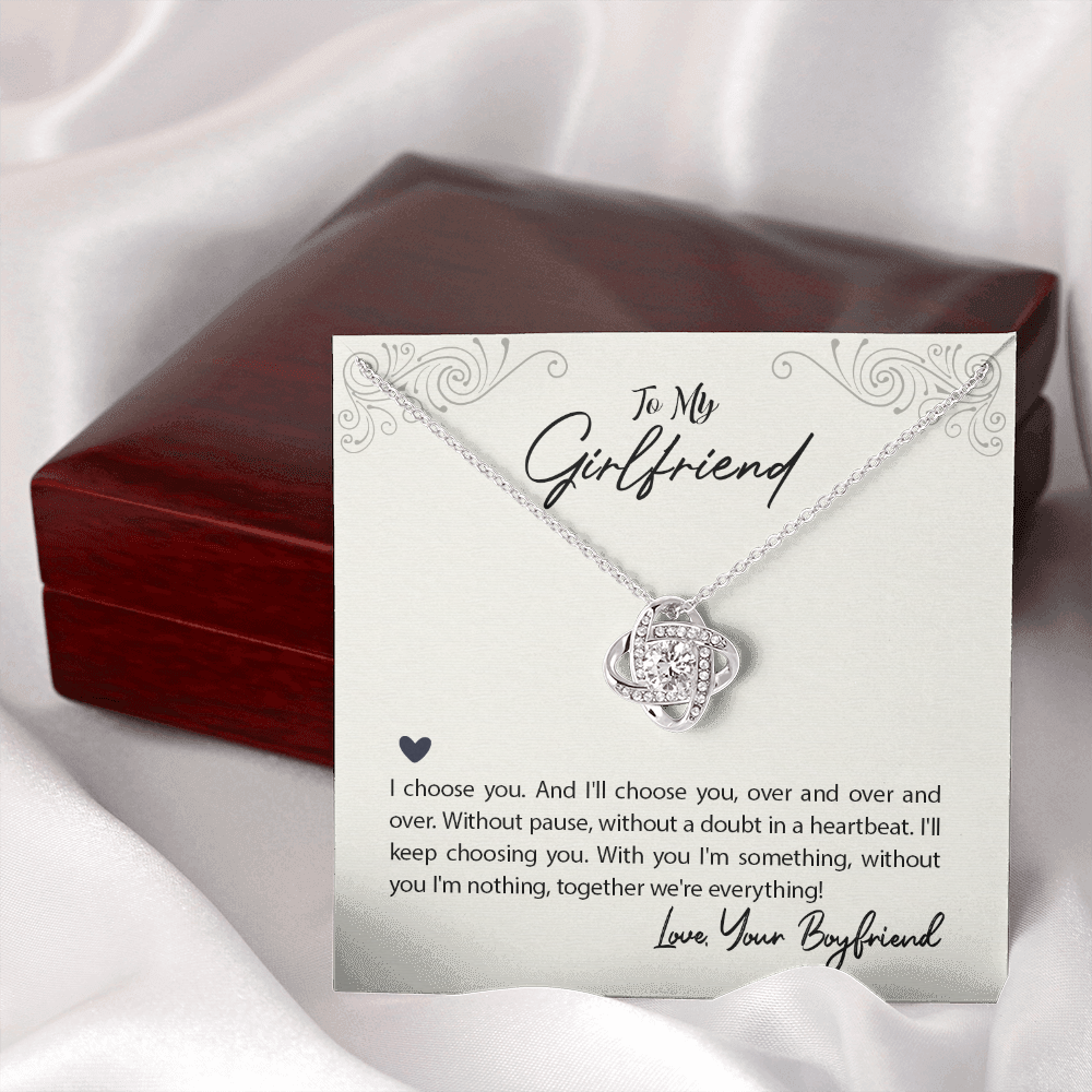 To My Girlfriend I Choose You Infinity Knot Necklace Message Card-Express Your Love Gifts
