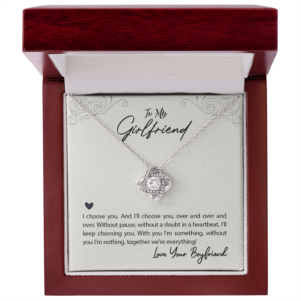 To My Girlfriend I Choose You Infinity Knot Necklace Message Card-Express Your Love Gifts