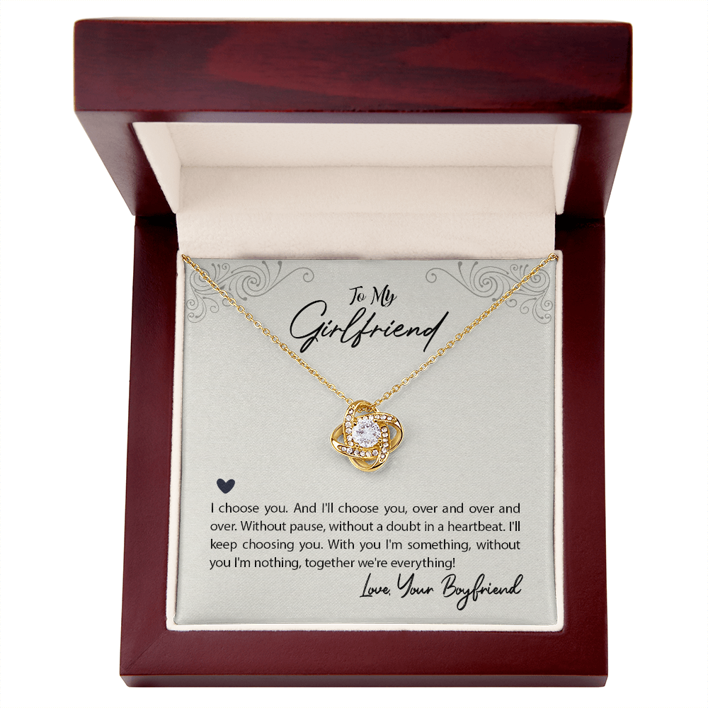 To My Girlfriend I Choose You Infinity Knot Necklace Message Card-Express Your Love Gifts