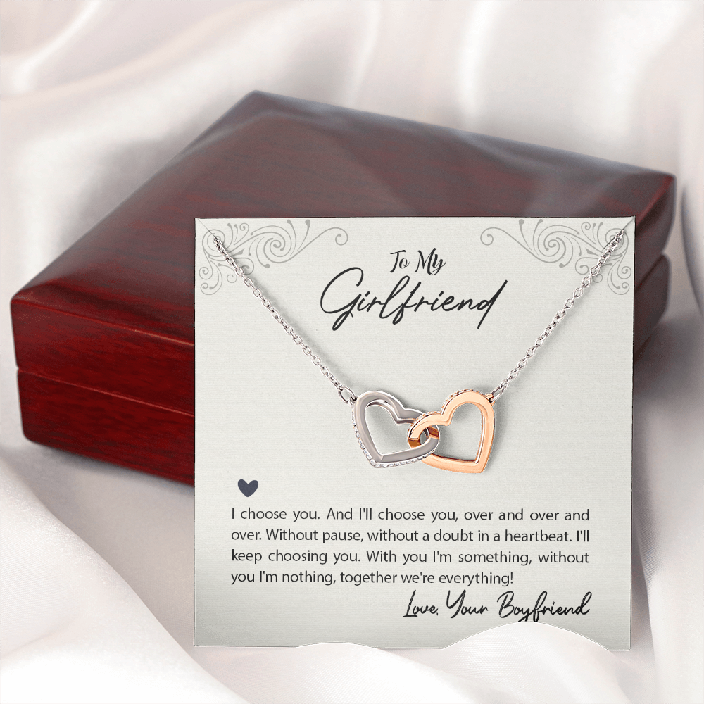 To My Girlfriend I Choose You Inseparable Necklace-Express Your Love Gifts