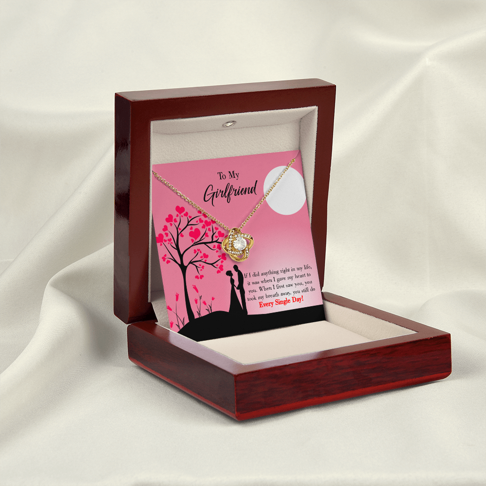 To My Girlfriend I Gave my Heart to You Infinity Knot Necklace Message Card-Express Your Love Gifts