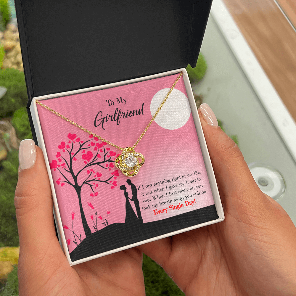 To My Girlfriend I Gave my Heart to You Infinity Knot Necklace Message Card-Express Your Love Gifts