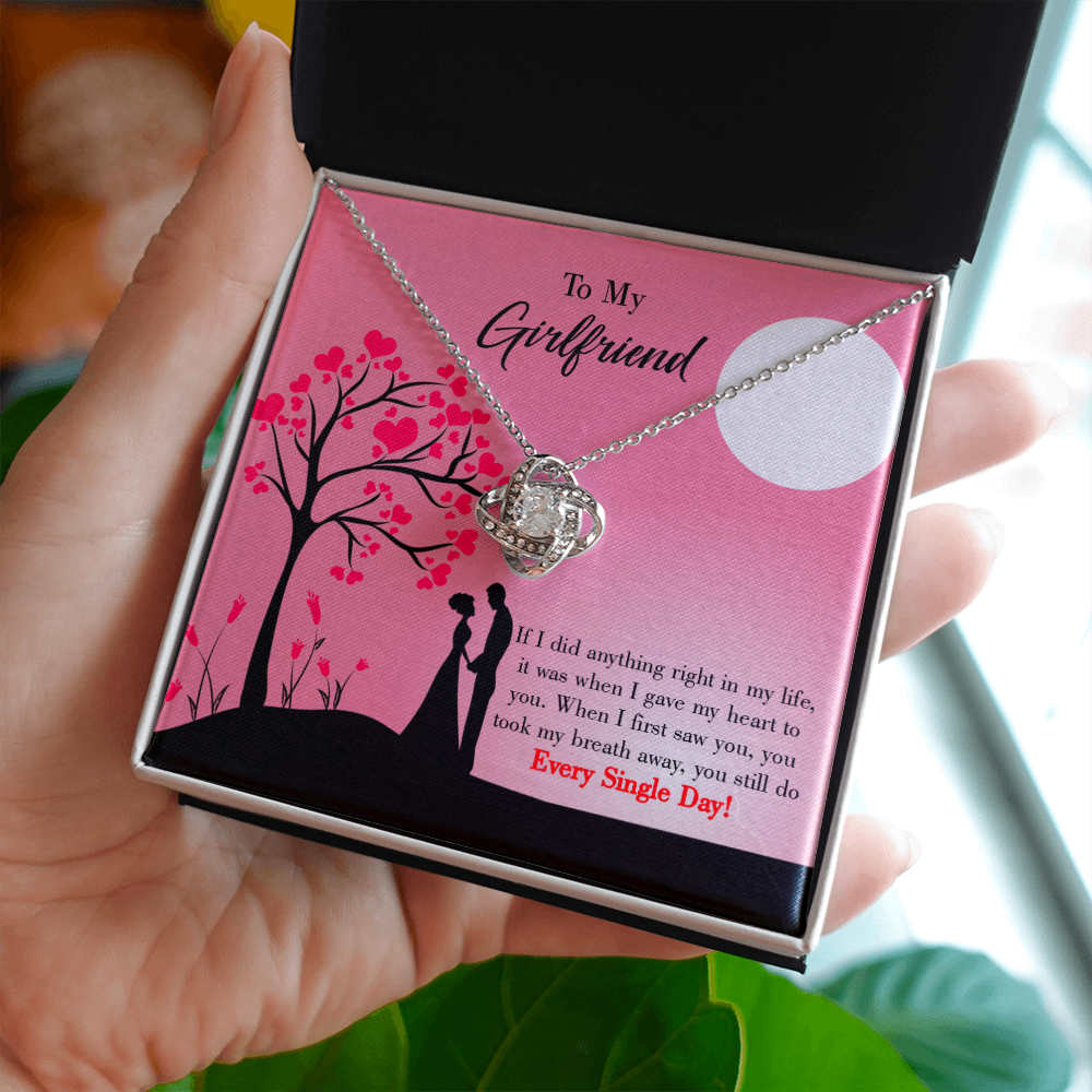 To My Girlfriend I Gave my Heart to You Infinity Knot Necklace Message Card-Express Your Love Gifts
