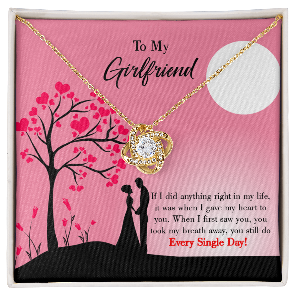 To My Girlfriend I Gave my Heart to You Infinity Knot Necklace Message Card-Express Your Love Gifts