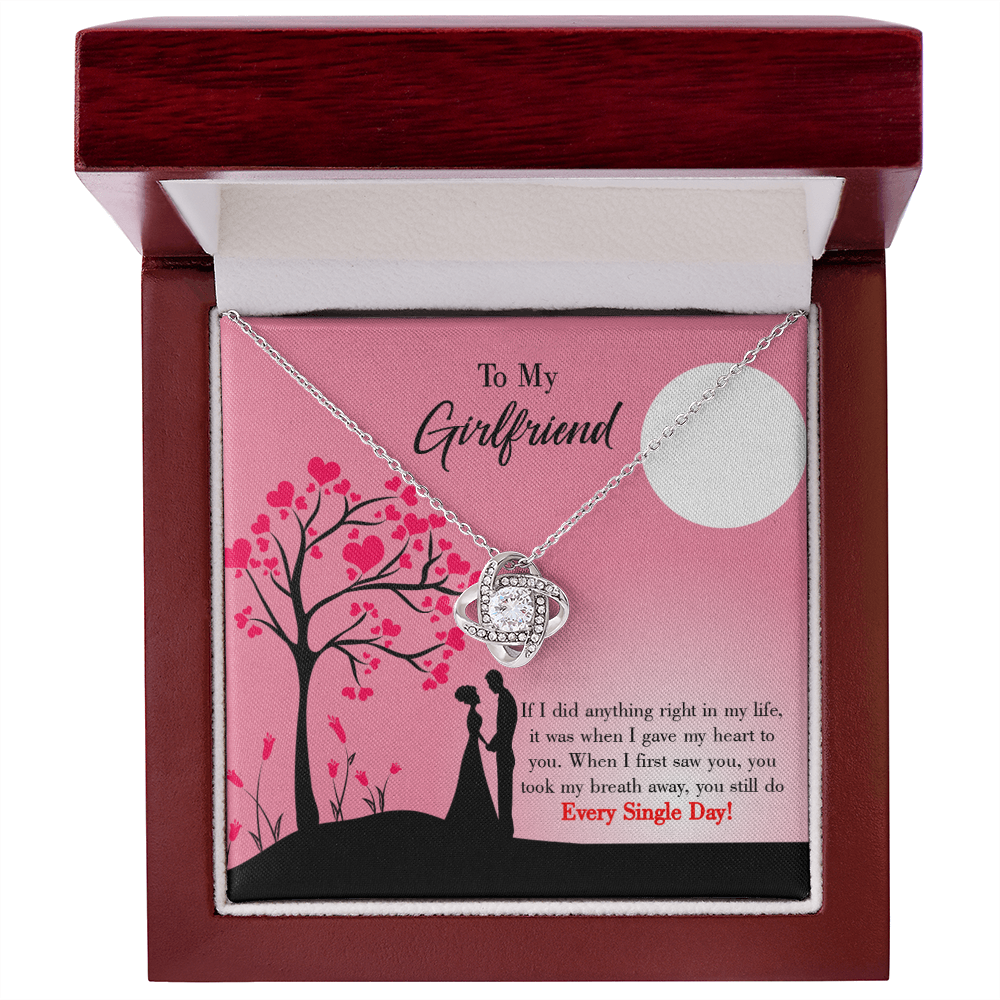 To My Girlfriend I Gave my Heart to You Infinity Knot Necklace Message Card-Express Your Love Gifts