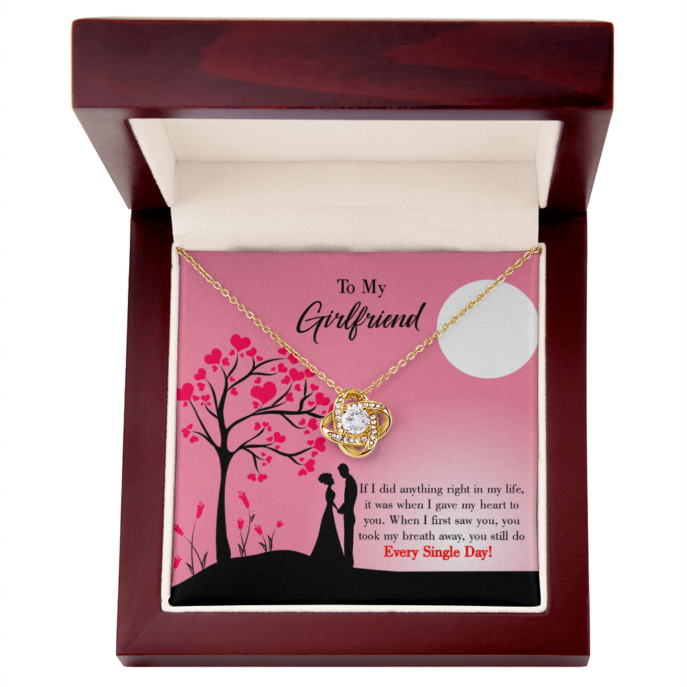 To My Girlfriend I Gave my Heart to You Infinity Knot Necklace Message Card-Express Your Love Gifts