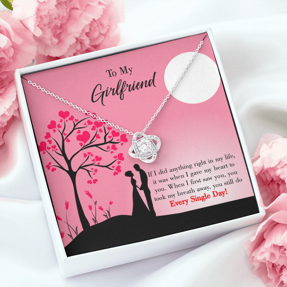 To My Girlfriend I Gave my Heart to You Infinity Knot Necklace Message Card-Express Your Love Gifts