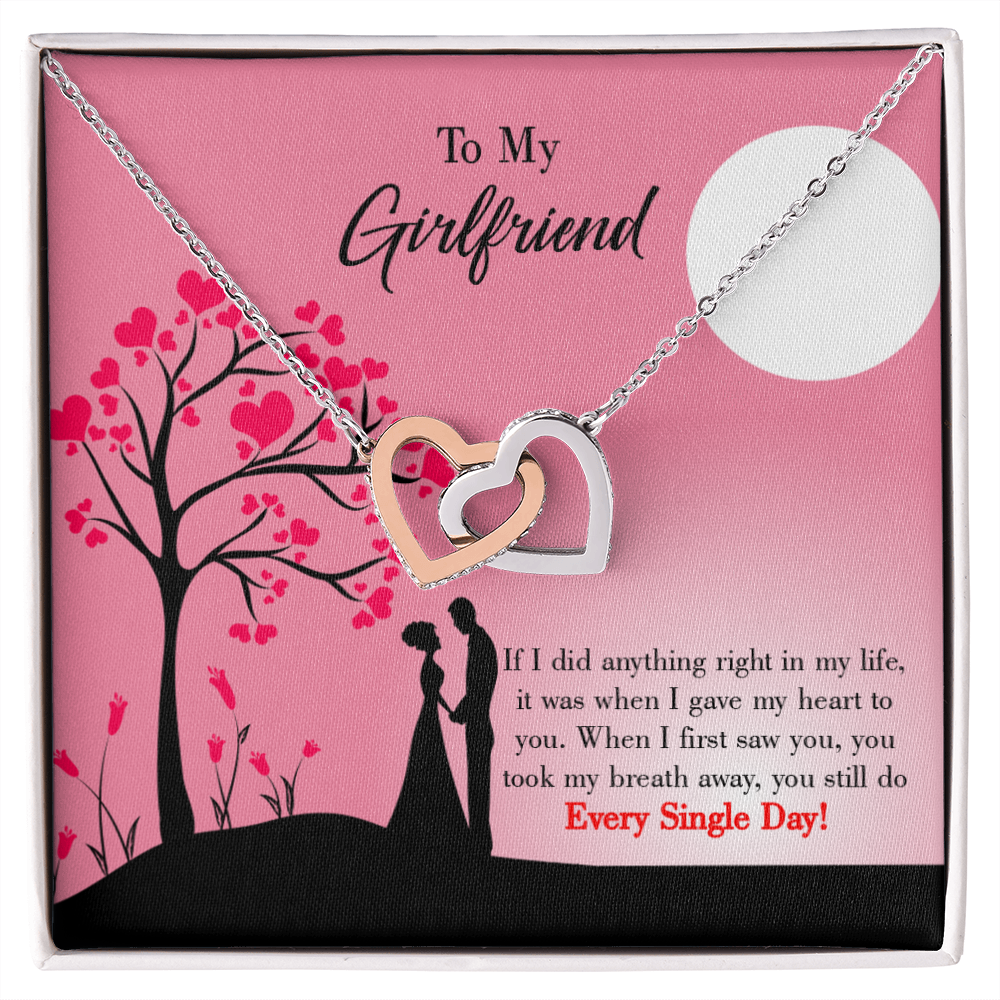To My Girlfriend I Gave My Heart to You Inseparable Necklace-Express Your Love Gifts