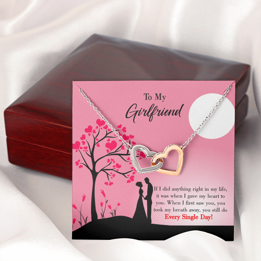 To My Girlfriend I Gave My Heart to You Inseparable Necklace-Express Your Love Gifts