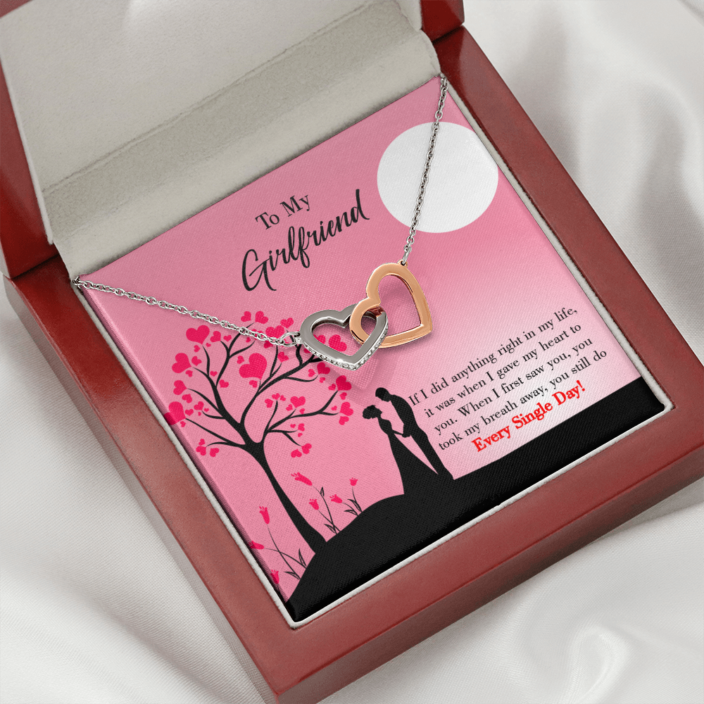 To My Girlfriend I Gave My Heart to You Inseparable Necklace-Express Your Love Gifts