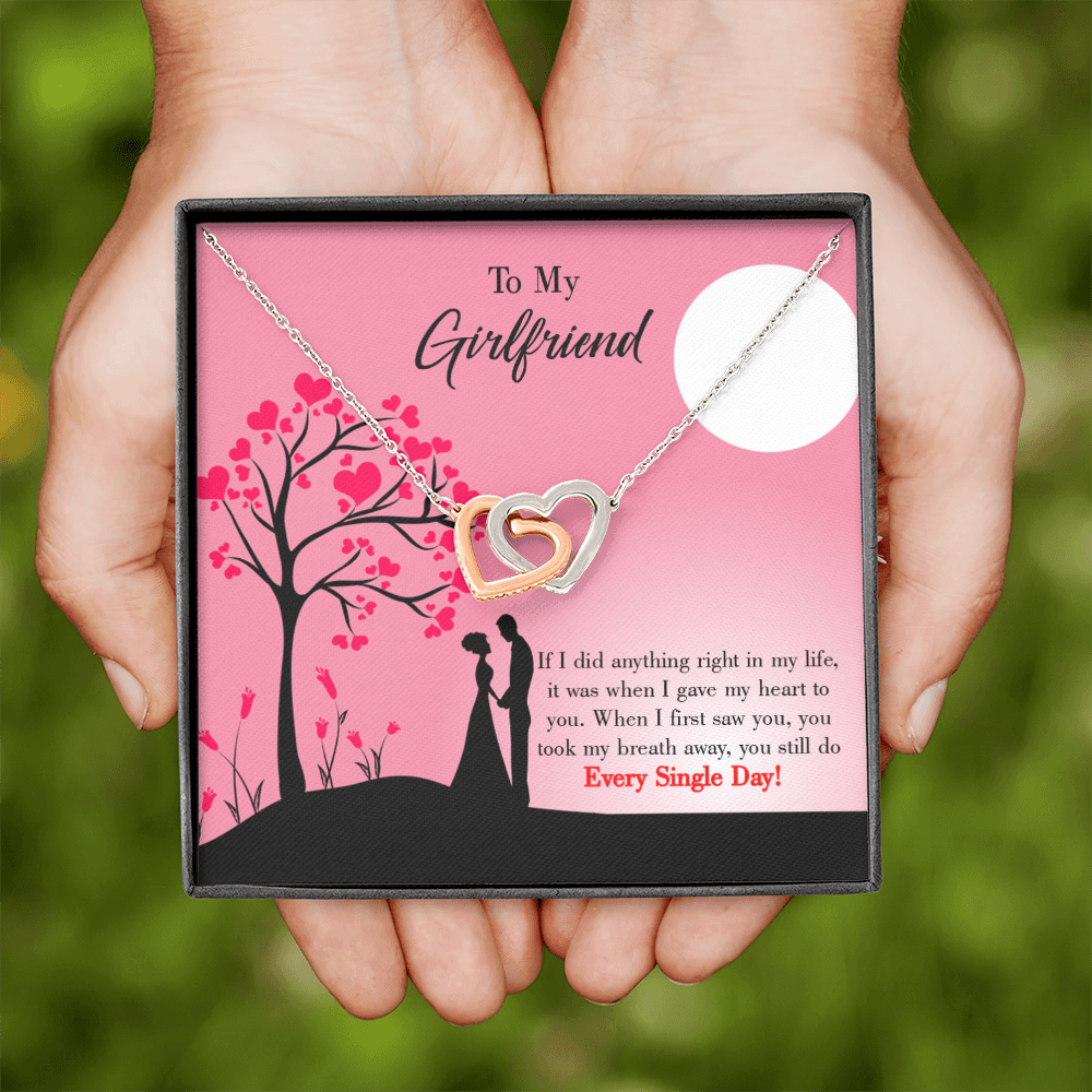 To My Girlfriend I Gave My Heart to You Inseparable Necklace-Express Your Love Gifts