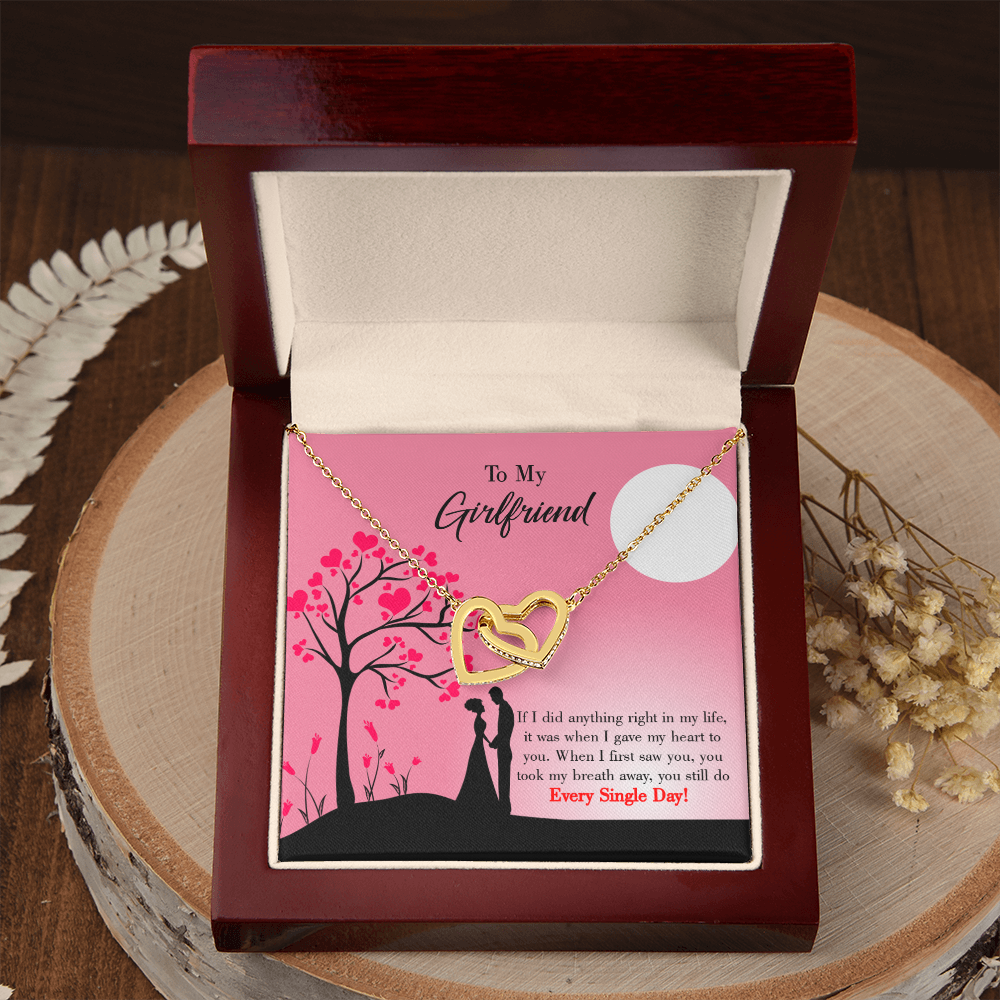 To My Girlfriend I Gave My Heart to You Inseparable Necklace-Express Your Love Gifts