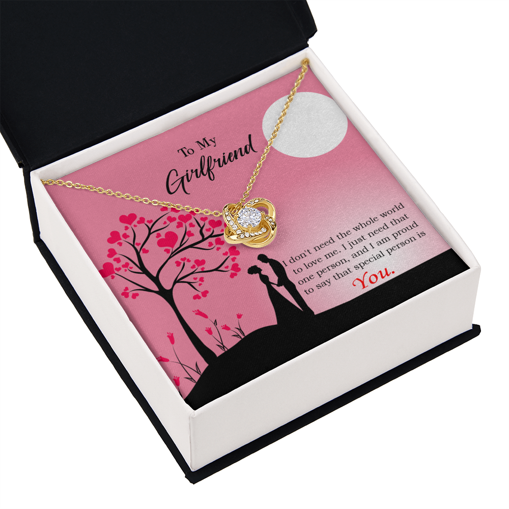 To My Girlfriend I Just Need You Infinity Knot Necklace Message Card-Express Your Love Gifts