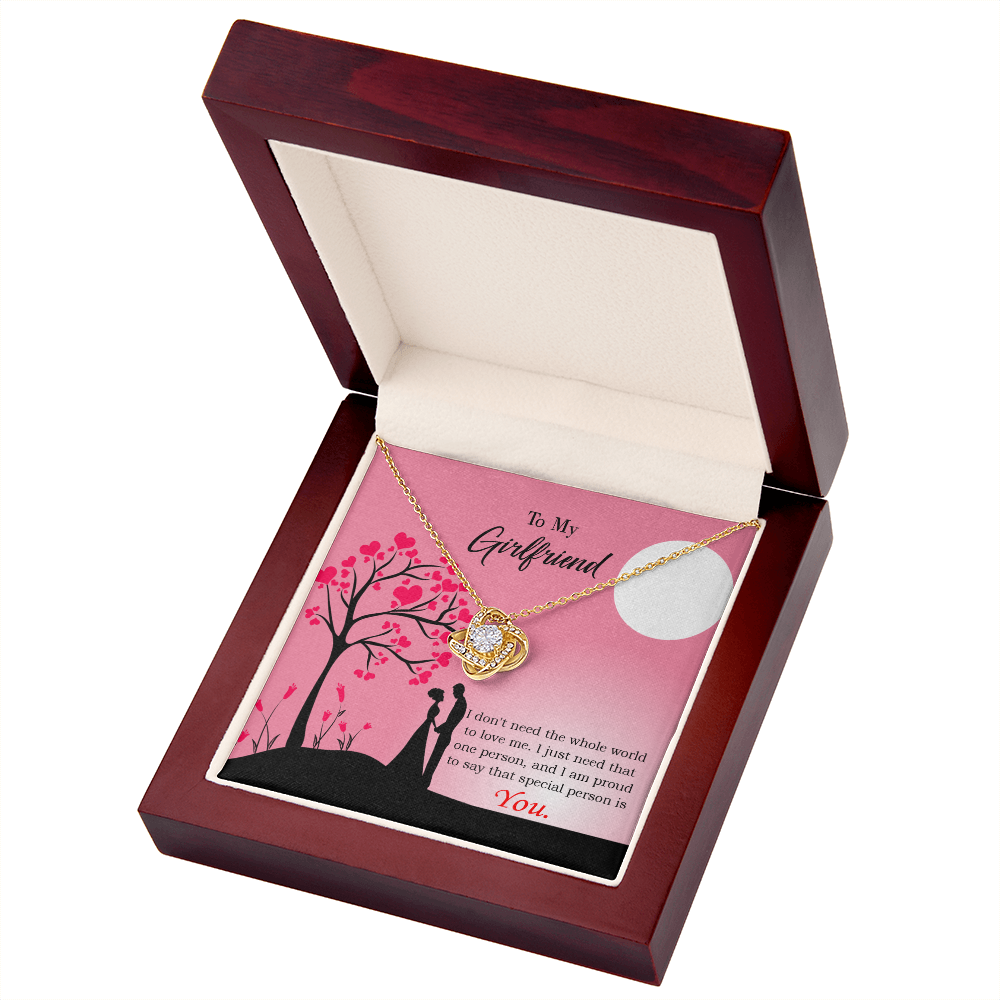 To My Girlfriend I Just Need You Infinity Knot Necklace Message Card-Express Your Love Gifts