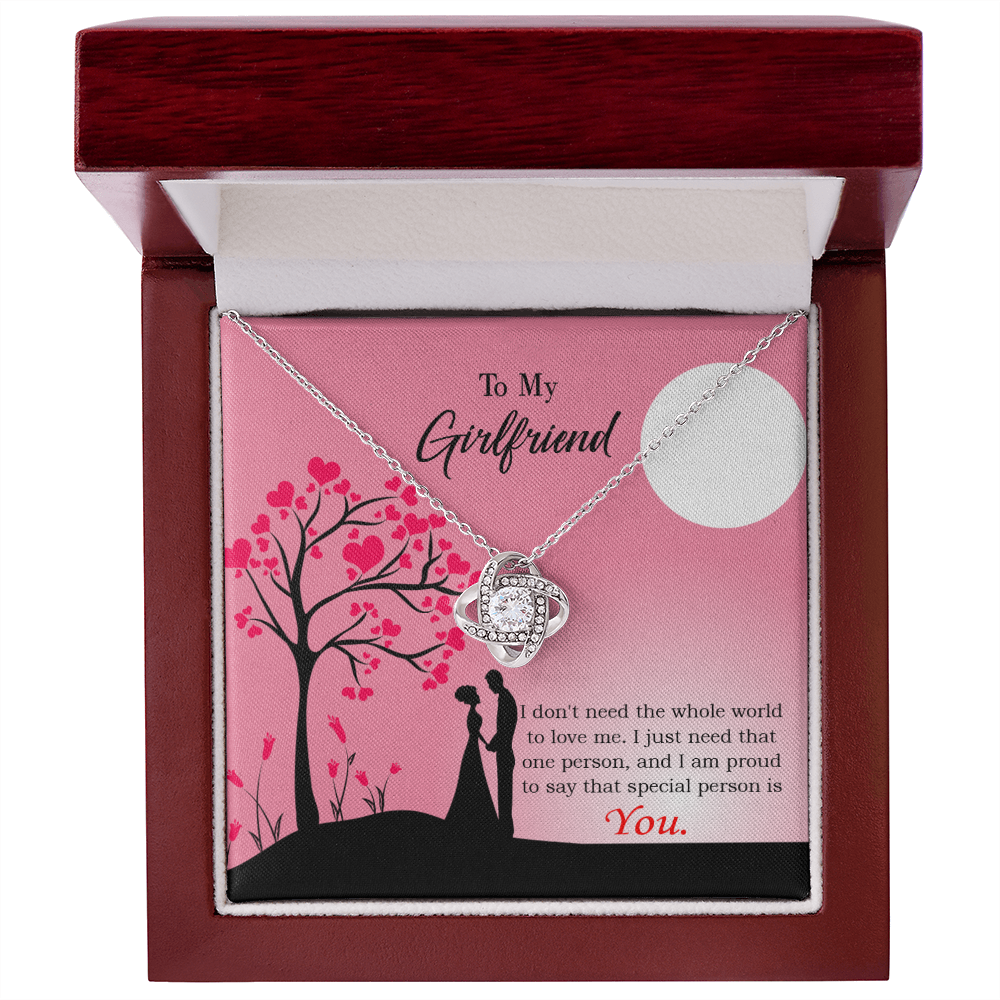 To My Girlfriend I Just Need You Infinity Knot Necklace Message Card-Express Your Love Gifts