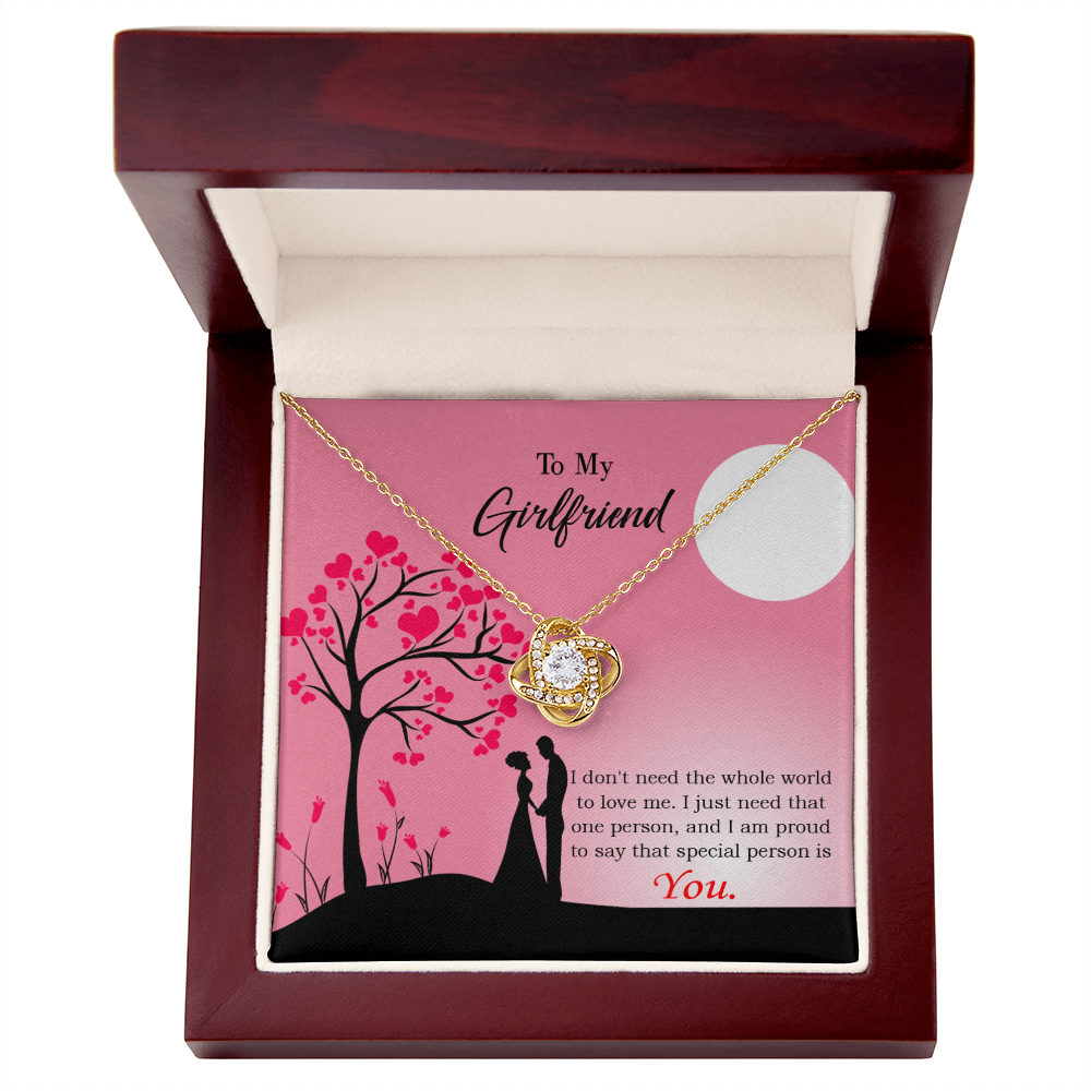 To My Girlfriend I Just Need You Infinity Knot Necklace Message Card-Express Your Love Gifts