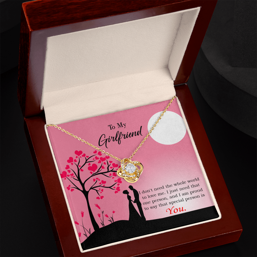To My Girlfriend I Just Need You Infinity Knot Necklace Message Card-Express Your Love Gifts