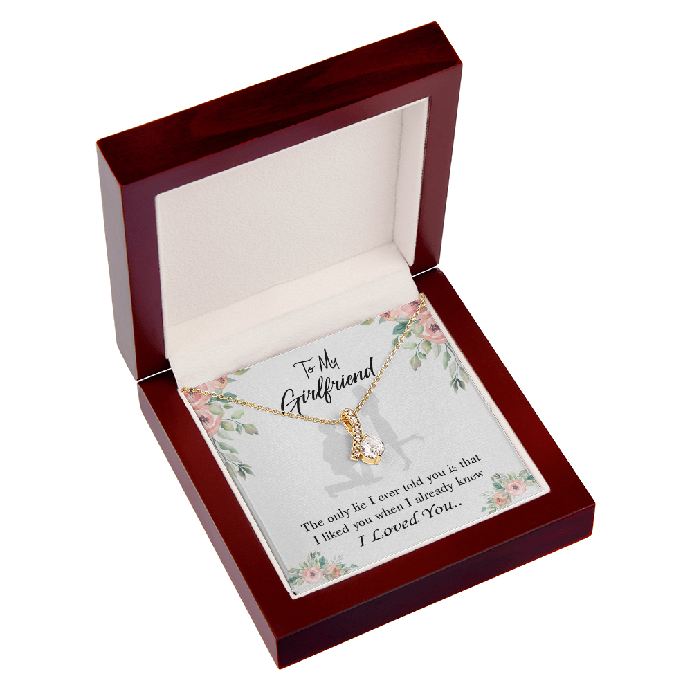 To My Girlfriend I Knew I loved You Alluring Ribbon Necklace Message Card-Express Your Love Gifts