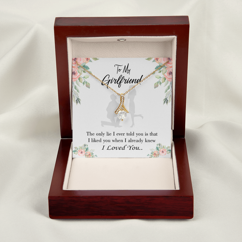 To My Girlfriend I Knew I loved You Alluring Ribbon Necklace Message Card-Express Your Love Gifts