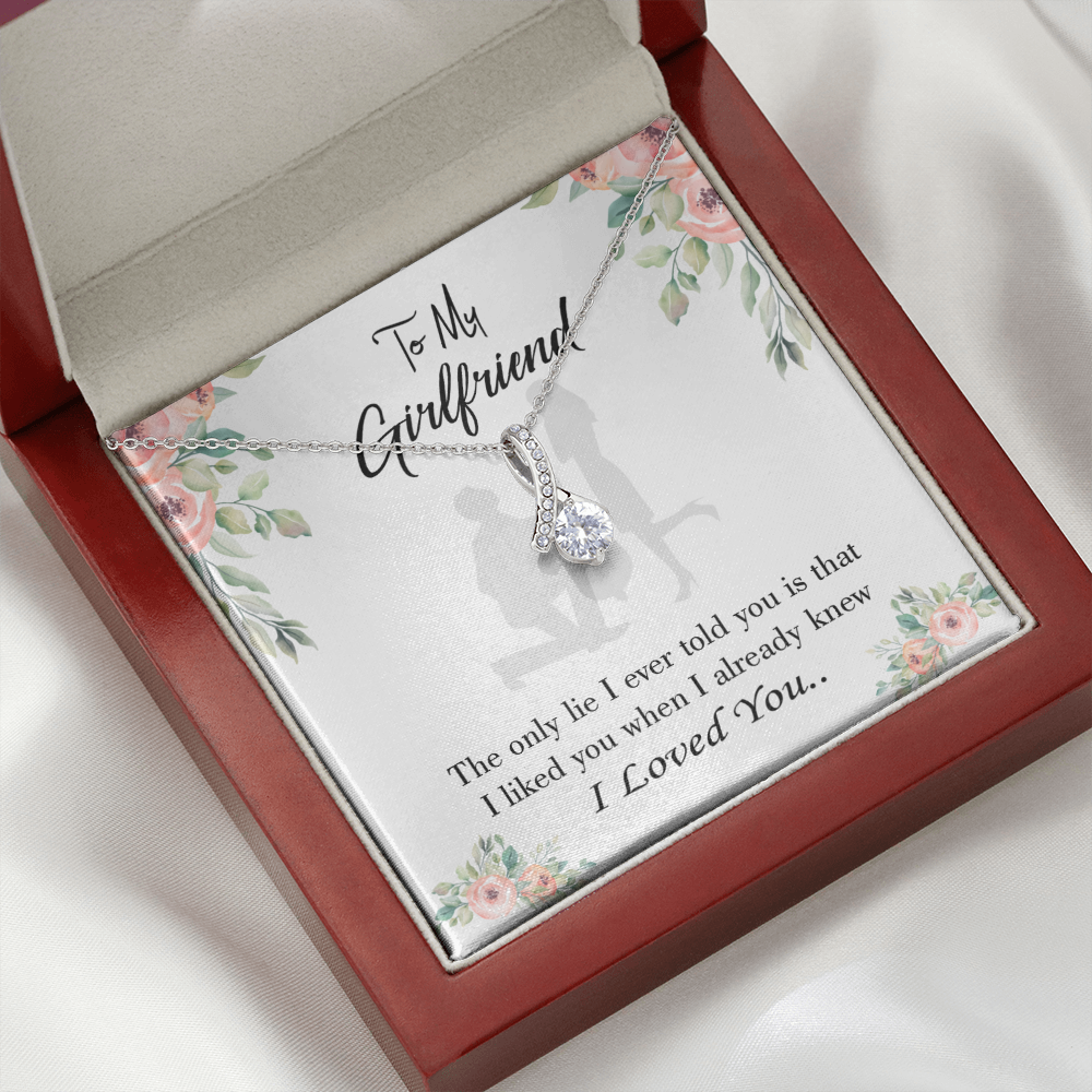 To My Girlfriend I Knew I loved You Alluring Ribbon Necklace Message Card-Express Your Love Gifts