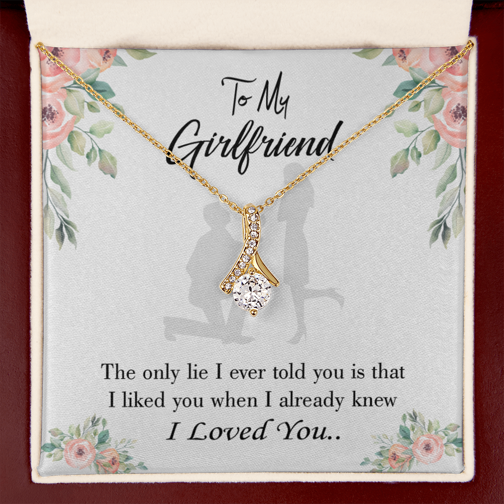 To My Girlfriend I Knew I loved You Alluring Ribbon Necklace Message Card-Express Your Love Gifts