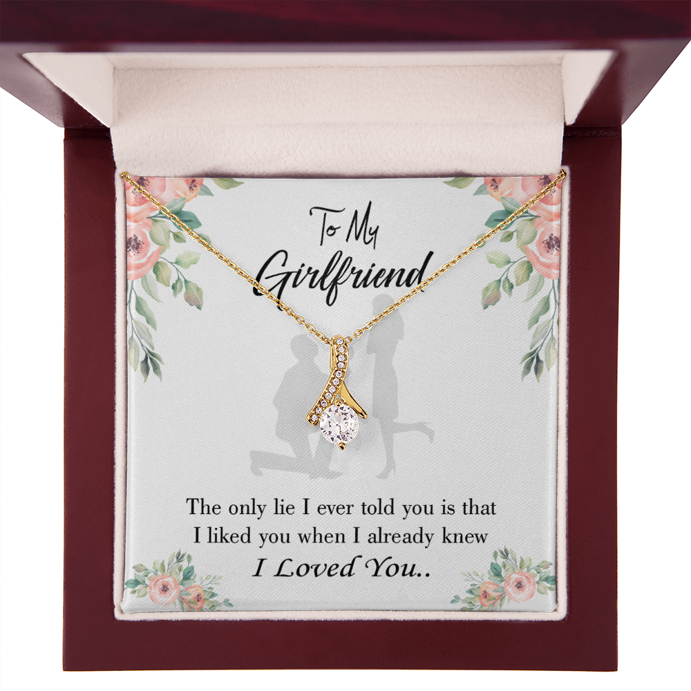 To My Girlfriend I Knew I loved You Alluring Ribbon Necklace Message Card-Express Your Love Gifts