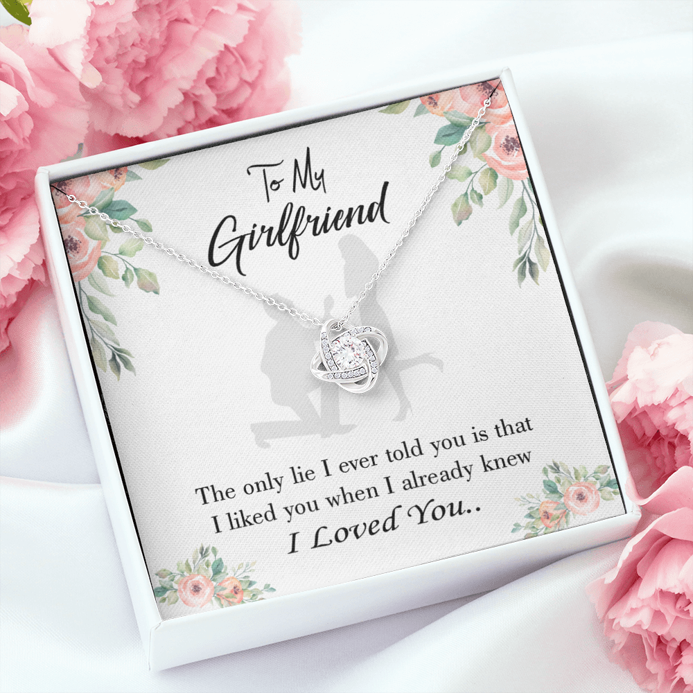 To My Girlfriend I Knew I loved You Infinity Knot Necklace Message Card-Express Your Love Gifts
