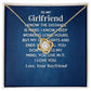 To My Girlfriend I Know the Distance is Hard Infinity Knot Necklace Message Card-Express Your Love Gifts