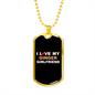 To My Girlfriend I Love My Ginger Girlfriend Necklace Stainless Steel or 18k Gold Dog Tag 24" Chain-Express Your Love Gifts
