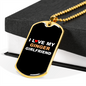 To My Girlfriend I Love My Ginger Girlfriend Necklace Stainless Steel or 18k Gold Dog Tag 24" Chain-Express Your Love Gifts