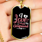 To My Girlfriend I Love My Girlfriend Black Pink Necklace Stainless Steel or 18k Gold Dog Tag 24" Chain-Express Your Love Gifts