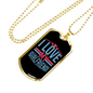 To My Girlfriend I Love My Girlfriend Blak and Blue Necklace Stainless Steel or 18k Gold Dog Tag 24" Chain-Express Your Love Gifts