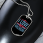 To My Girlfriend I Love My Girlfriend Blak and Blue Necklace Stainless Steel or 18k Gold Dog Tag 24" Chain-Express Your Love Gifts