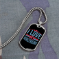 To My Girlfriend I Love My Girlfriend Blak and Blue Necklace Stainless Steel or 18k Gold Dog Tag 24" Chain-Express Your Love Gifts