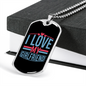 To My Girlfriend I Love My Girlfriend Blak and Blue Necklace Stainless Steel or 18k Gold Dog Tag 24" Chain-Express Your Love Gifts
