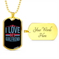 To My Girlfriend I Love My Girlfriend Blak and Blue Necklace Stainless Steel or 18k Gold Dog Tag 24" Chain-Express Your Love Gifts