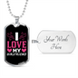 To My Girlfriend I Love My Girlfriend Necklace Stainless Steel or 18k Gold Dog Tag 24" Chain-Express Your Love Gifts